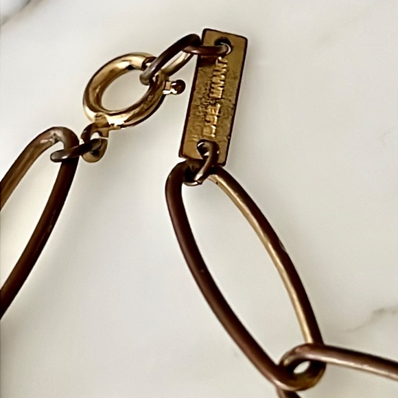 Isabel Marant Lacquered Resin Horn Pendant Gold Brass Chain Necklace - Picture 10 of 10